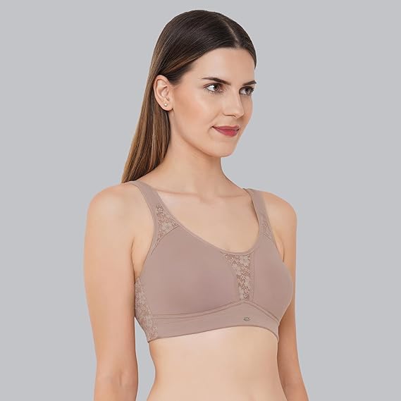 SOIE Stretch Cotton Minimizer Bra – Women’s Full Coverage, Non-Padded